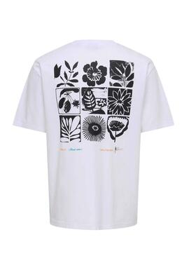 T-Shirt Only and Sons Tristan Blumen weiß für Herren