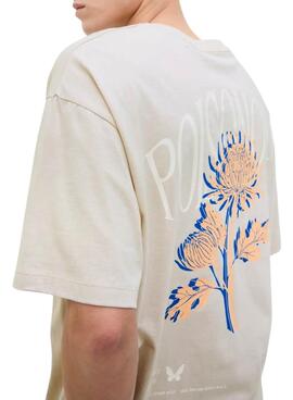 T-shirt Jack and Jones Charge beige für Herren.