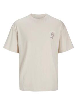 T-shirt Jack and Jones Charge beige für Herren.