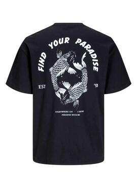 T-Shirt Jack and Jones Charge in Schwarz für Herren.