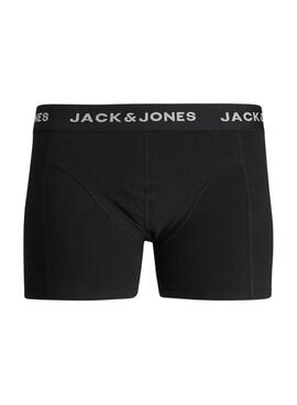 Pack Boxershorts Jack and Jones Solid schwarz für Herren