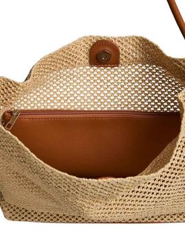 Tasche Pieces Fikka aus Raffia für Damen