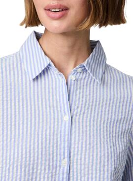 Bluse Pieces Sally in Blau für Damen