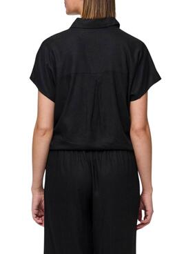Bluse Pieces Pia Schwarz für Damen