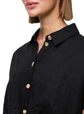 Bluse Pieces Pia Schwarz für Damen