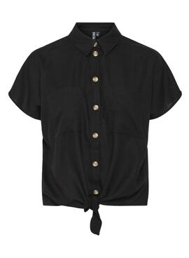 Bluse Pieces Pia Schwarz für Damen