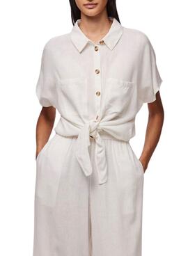 Bluse Pieces Pia weiß für Damen