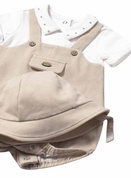 Strampler Latzhose und Mütze von Mayoral in Beige für Baby
