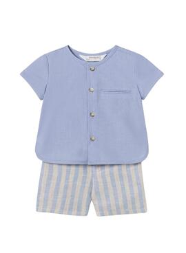 Satz Mayoral Hemd und kurze Hose in Blau für Babys