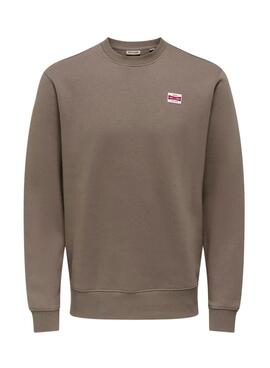 Pullover Only and Sons Dawson braun für Herren
