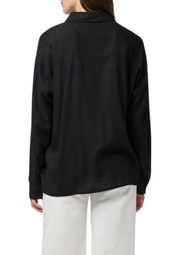 Bluse Pieces Pia schwarz für Damen.