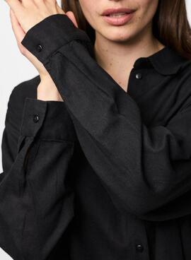 Bluse Pieces Pia schwarz für Damen.