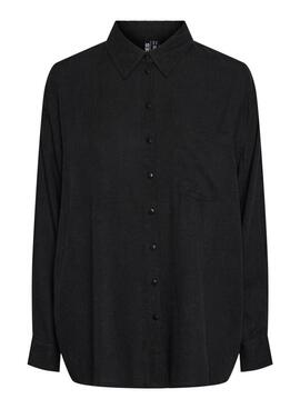 Bluse Pieces Pia schwarz für Damen.