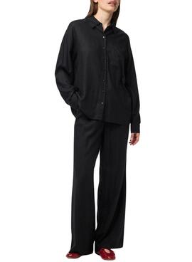 Bluse Pieces Pia schwarz für Damen.