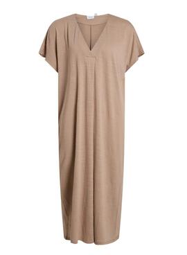 Kleid Vila Vibrielle Kamel für Damen.