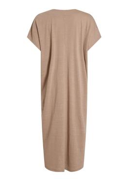 Kleid Vila Vibrielle Kamel für Damen.