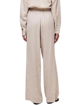 Hose Pieces Pia Wide Streifen beige für Frauen
