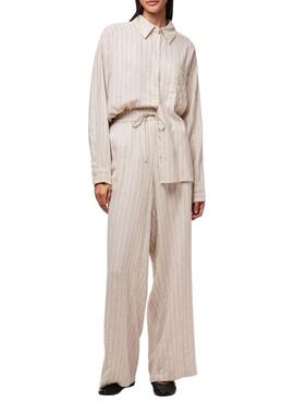 Hose Pieces Pia Wide Streifen beige für Frauen
