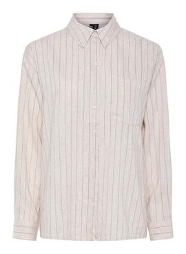 Bluse Pieces Pia Oversize in Beige für Damen