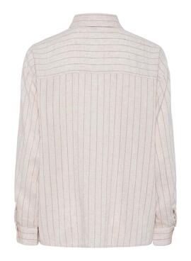 Bluse Pieces Pia Oversize in Beige für Damen