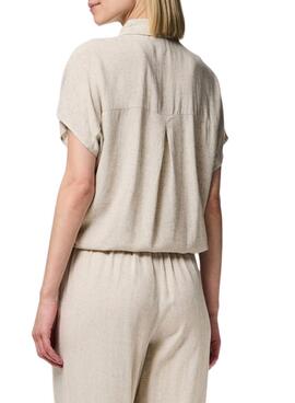 Bluse Pieces Pia beige für Damen