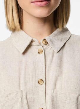 Bluse Pieces Pia beige für Damen