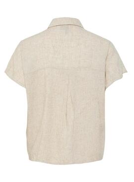 Bluse Pieces Pia beige für Damen