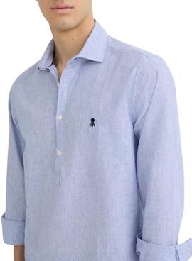 T-Shirt Der Oxford-Oktopus mit blauen Streifen für Herren