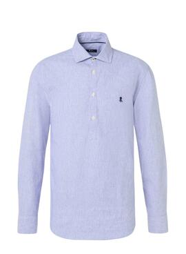T-Shirt Der Oxford-Oktopus mit blauen Streifen für Herren
