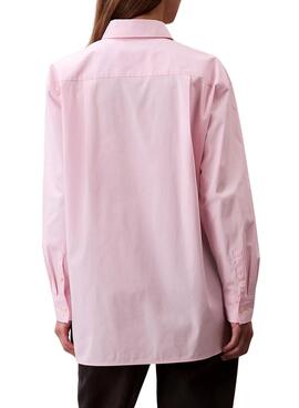 Bluse Calvin Klein Jeans Popeline Oversize in Rosa für Damen