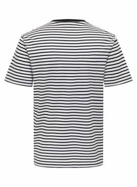 T-Shirt Only and Sons Dawson weiß und schwarz für Herren