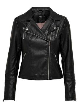 Only Gemma Kunstleder Schwarze Damenjacke