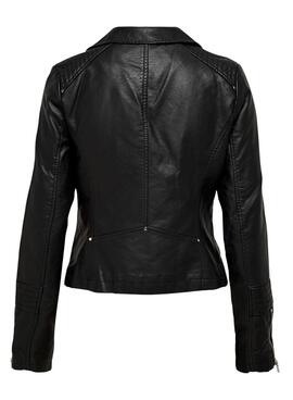 Only Gemma Kunstleder Schwarze Damenjacke