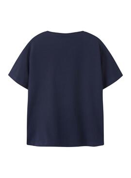 T-Shirt Name t Kingston in Marineblau für Jungen.