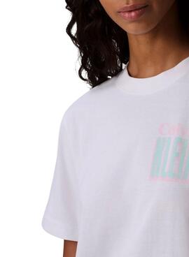T-Shirt Calvin Klein Jeans Boxy weiß für Damen