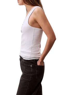 T-Shirt Calvin Klein Jeans Rib weiß für Damen