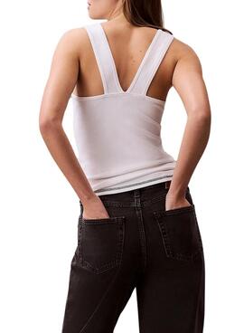 T-Shirt Calvin Klein Jeans Rib weiß für Damen
