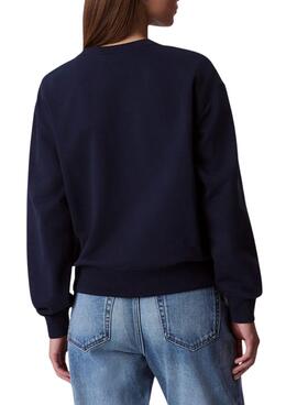 Sudadera Calvin Klein Jeans Monolog blau für Damen