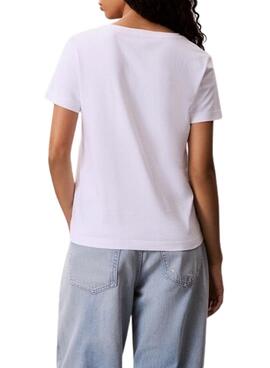 T-Shirt Calvin Klein Jeans Monogramm weiß für Damen.