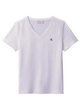 T-Shirt Calvin Klein Jeans Monogramm weiß für Damen.