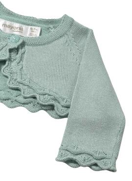 Mayoral Strickjacke in Grundfarbe Grün für Babys.
