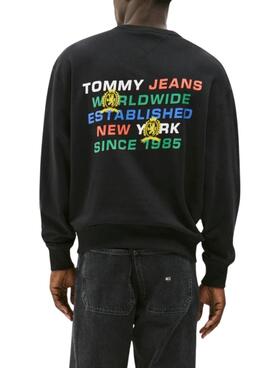 Sweatshirt Tommy Jeans Varsity  in Schwarz für Damen.