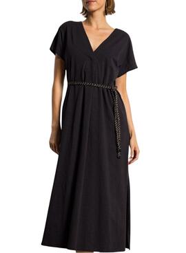 Kleid Vila Viverano in Schwarz mit Gürtel für Damen