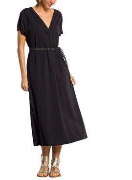 Kleid Vila Viverano in Schwarz mit Gürtel für Damen