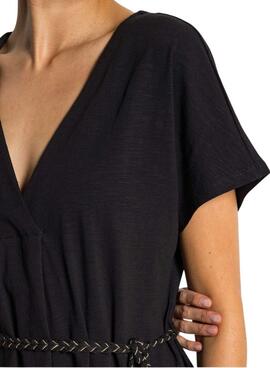 Kleid Vila Viverano in Schwarz mit Gürtel für Damen