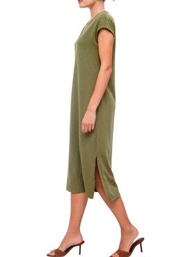 Kleid Vila Viadoria grün Midi für Frauen