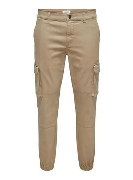 Hose Only and Sons Carter Cargo Beige für Herren.