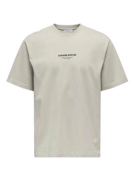 T-shirt Only and Sons Curated Beige für Herren.