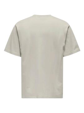 T-shirt Only and Sons Curated Beige für Herren.