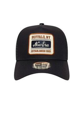 Schwarze New Era Patch 9Forty Trucker Mütze für Herren.